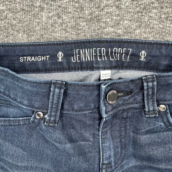 Jennifer Lopez Womens Straight Leg Low Rise Dark Wash Blue Denim Jeans Size 0 - Picture 4 of 7